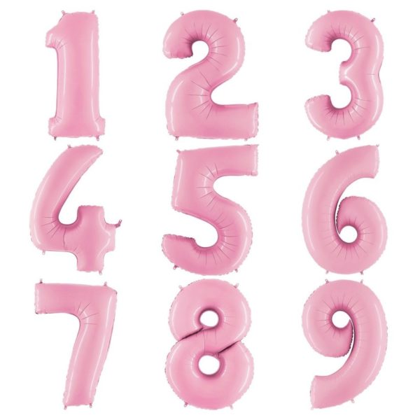 Цифра фольгированная Нежно розовая